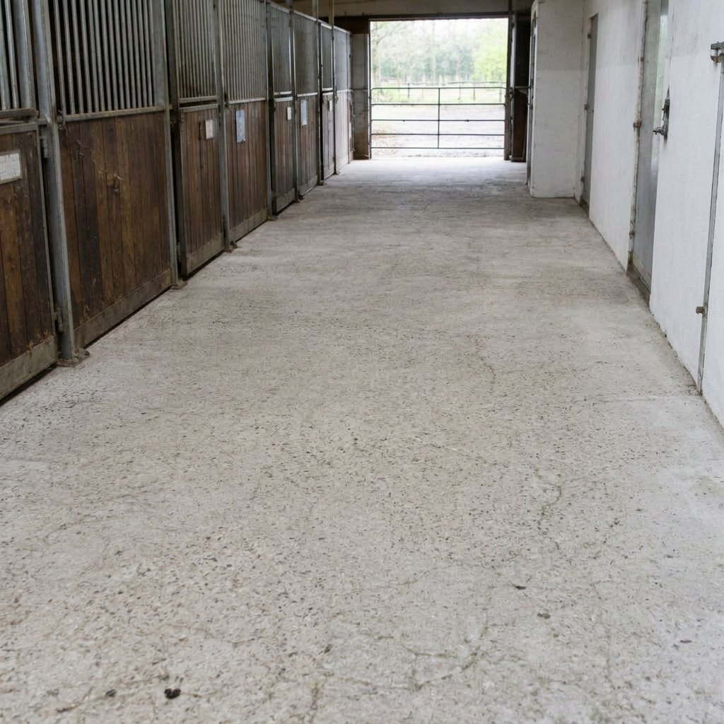 Reitanlage – Stallgasse nach der Reinigung